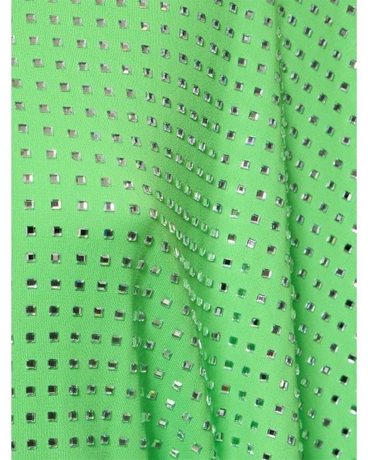David Koma Green Crystal Embellished Kaftan Mini Dress