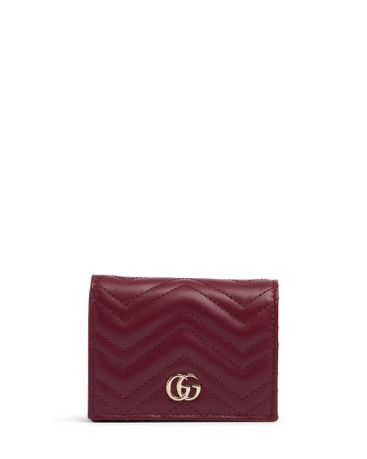 Porte-cartes en cuir gg marmont Gucci en coloris Purple