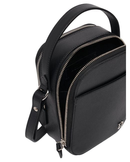 DSquared² Black D2 Leather Crossbody Bag for men