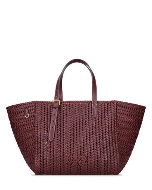 Anya Hindmarch The Neeson Square Leather Tote Bag in Purple Lyst UK