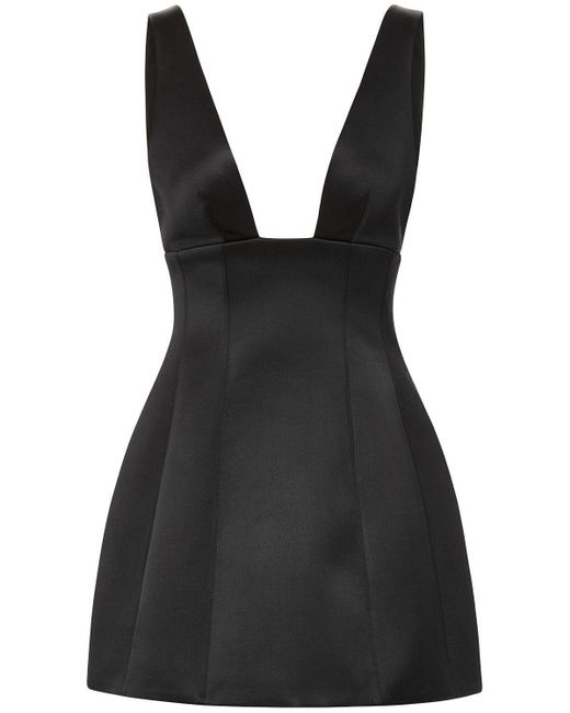 Brandon Maxwell Silk Satin & Crepe Bubble Mini Dress in Black | Lyst