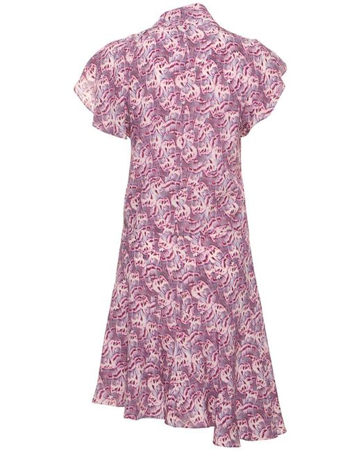 Isabel Marant Purple Viona Printed Silk Blend Mini Dress
