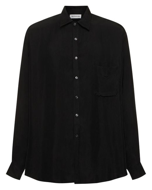 Frankie Shop Black Silky Cupro Shirt for men