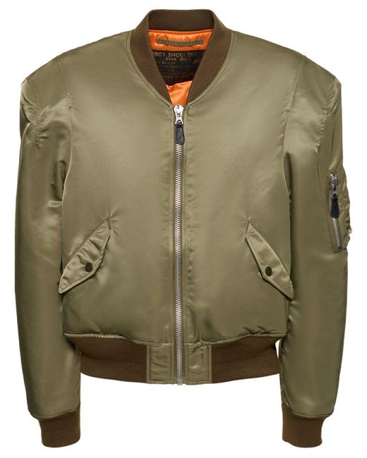 Doublet Green Shoulder Nylon Bomber Jacket for men