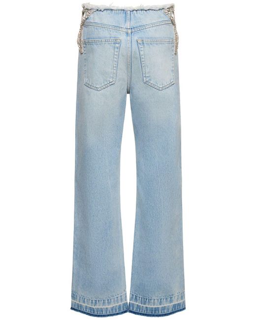 Jeans de denim de algodón decorados Stella McCartney de color Blue