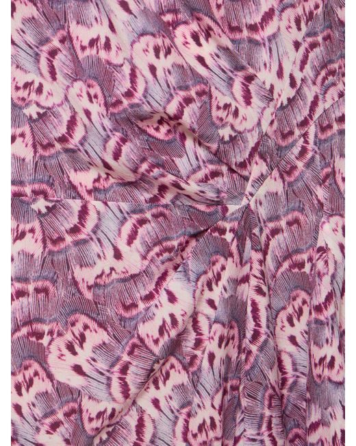Robe courte en soie mélangée imprimée viona Isabel Marant en coloris Purple