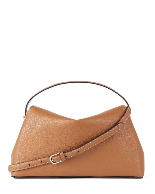 Totême  Brown T-Lock Grain Leather Top Handle Bag