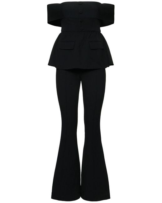 Mujer Jumpsuit Con Hombros Descubiertos Self-Portrait de color Black