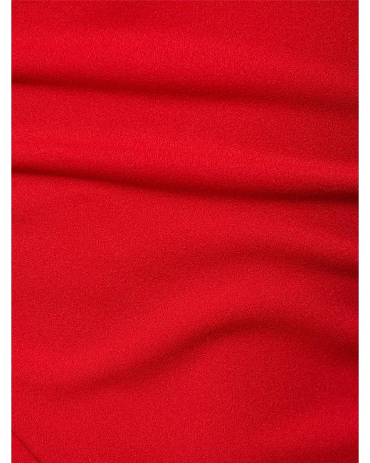 Solace London Red Tara Off-the-shoulder Crepe Long Dress