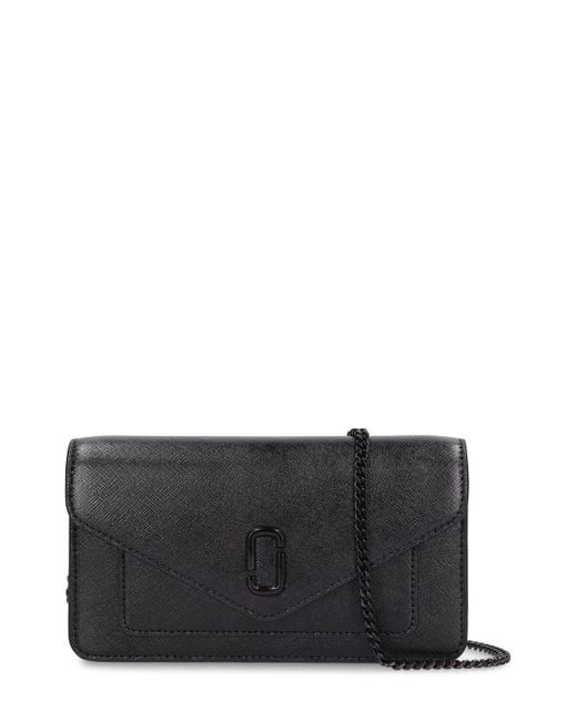 Marc Jacobs Black The Leather Envelope Chain Wallet