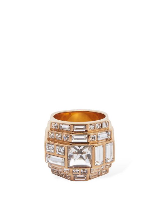 Versace Metallic Crystal Thick Ring