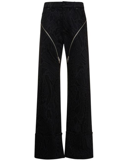 Jeans vita alta snake in denim / zip di Mugler in Black
