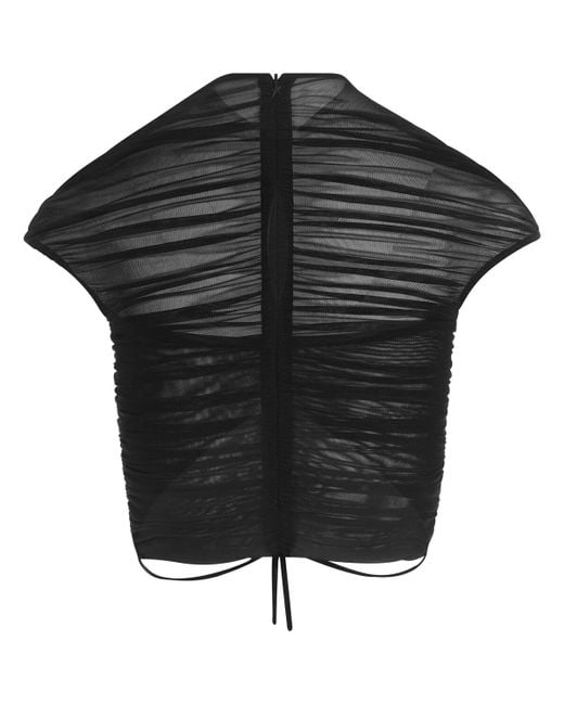 Crop top in mesh di Mugler in Black