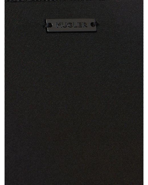 Mugler Black Light Shiny Jersey Corset Top