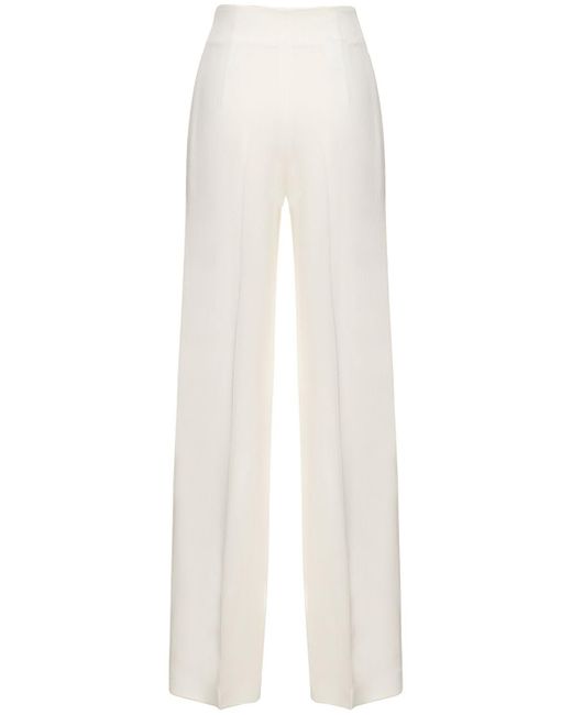 Pantalones anchos de satén Alberta Ferretti de color White