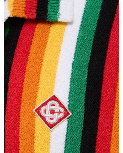 Casablancabrand Multicolor Striped Cotton & Nylon Toweling Shirt for men