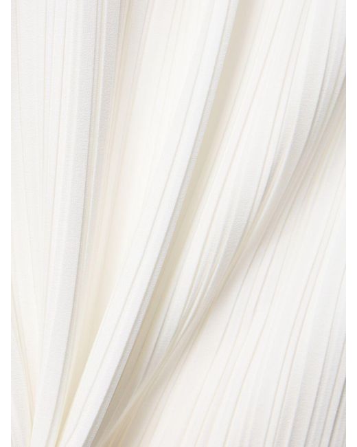 Lanvin White Ausgestelltes Langarmhemd Mit Plisseedetail