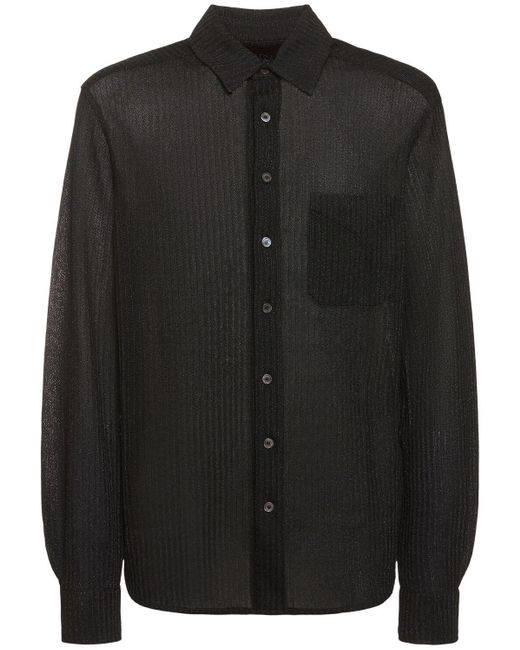 Camicia in viscosa metallizzata di Missoni in Black da Uomo