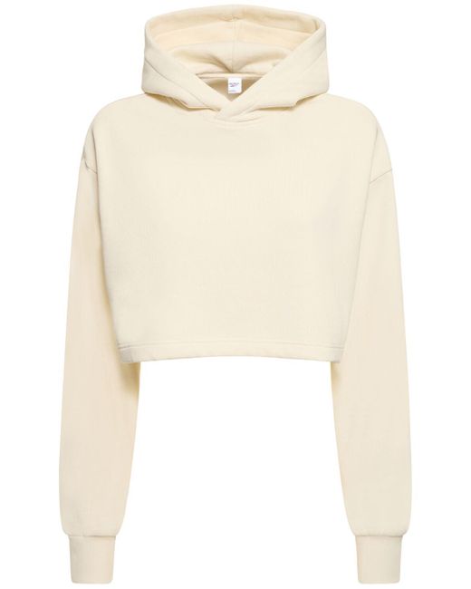 Reebok Natural Classic Cropped Cotton Blend Hoodie