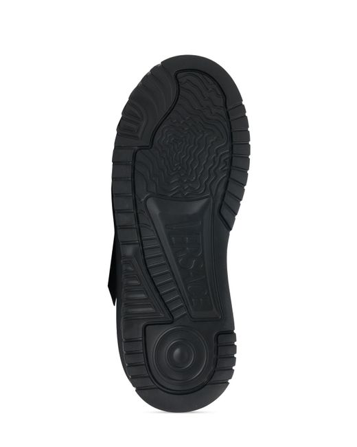 Sneakers en cuir bicolore Versace pour homme en coloris Black