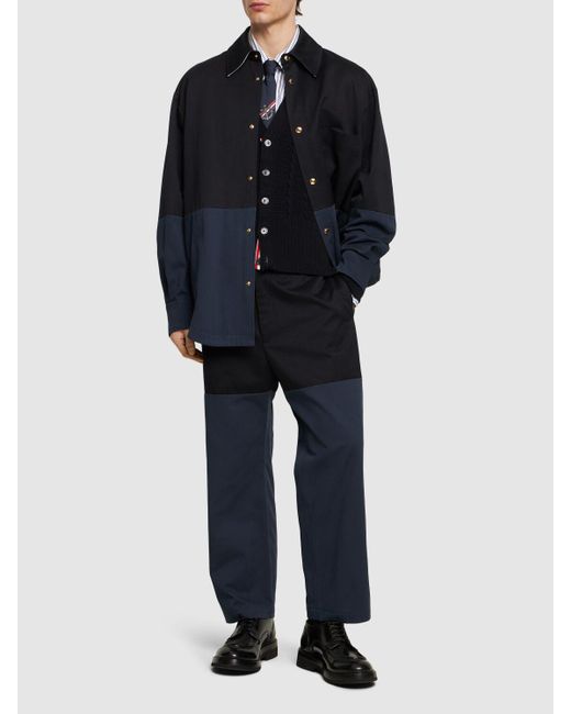Surchemise oversize décontractée en coton Thom Browne pour homme en coloris Blue