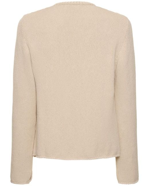 Courreges Natural Open Side Cotton & Linen Knit Sweater for men