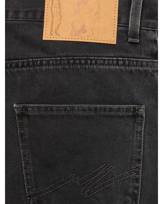 Jeans dritti in denim di cotone di Martine Rose in Black da Uomo