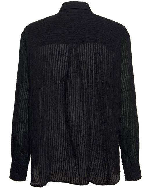 Camicia in tessuto di Commas in Black da Uomo