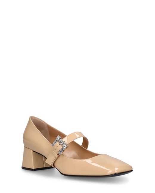 Sergio Rossi Natural 45mm Patent Leather Pumps