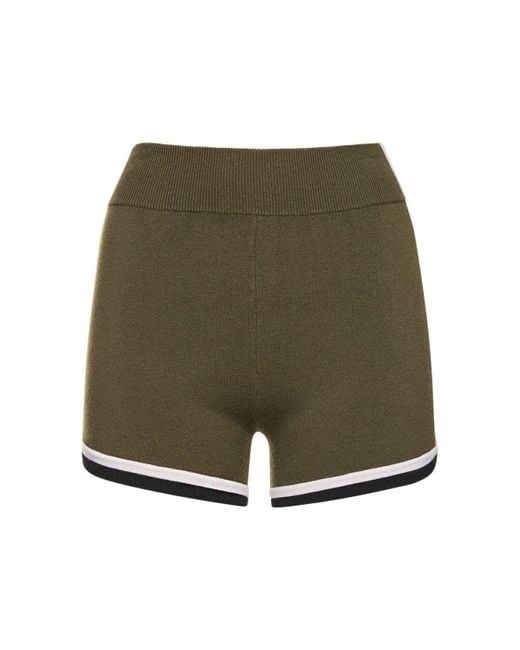 Shorts retro in misto lana di Nagnata in Green