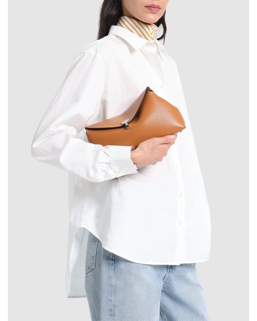 Totême  Brown Damen Lederclutch Mit T-Lock