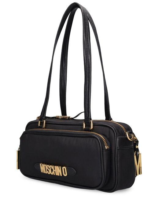 Moschino Black Multi-Pocket Nylon Shoulder Bag