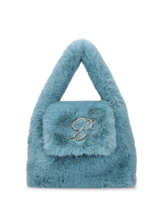 Blumarine Faux Fur Top Handle Bag in Blue Lyst