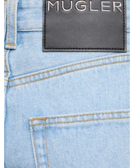 Mujer Jeans Rectos Con Cordones Mugler de color Blue