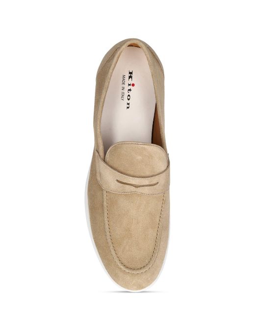 Kiton Multicolor Suede Sole Loafers for men