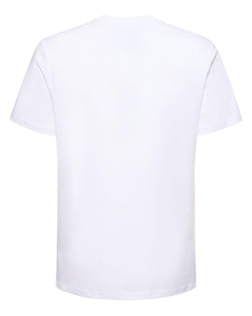 Camiseta de jersey de algodón estampada Moschino de hombre de color White