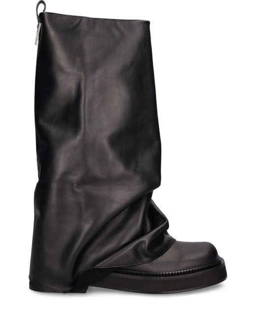 The Attico Black 30Mm Robin Leather Combat Boots
