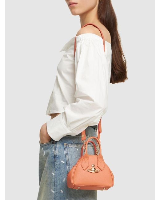 Vivienne Westwood Pink Mini Yasmine Saffiano Top Handle Bag