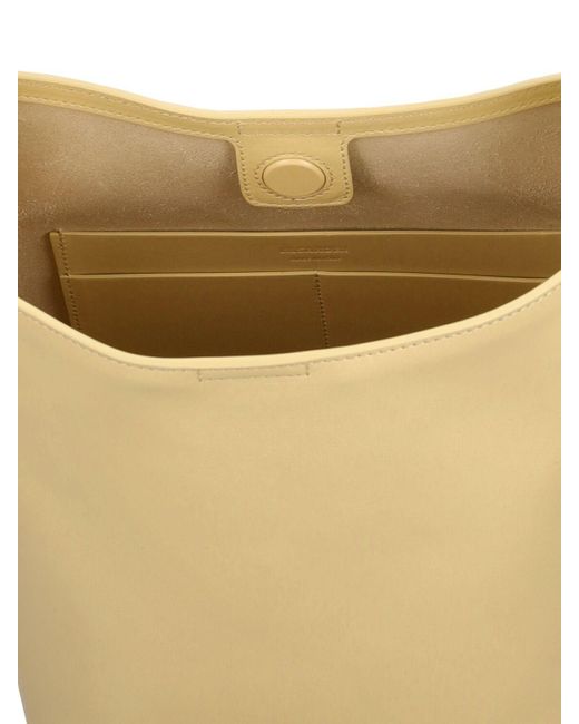 Jil Sander White Cannolo Leather Tote Bag