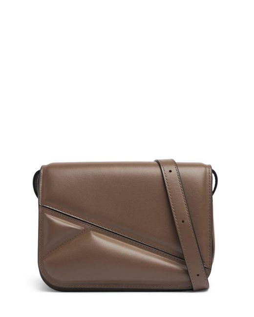 Wandler Brown Medium Oscar Trunk Leather Shoulder Bag