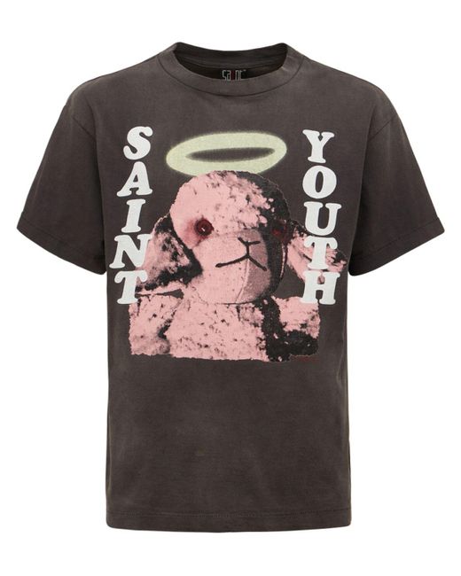 Saint Michael Black Saint Youth Printed Cotton T-shirt for men