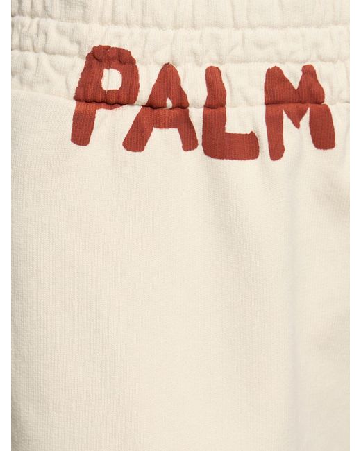 Palm Angels Natural Seasonal Logo Cotton Sweatpants for men
