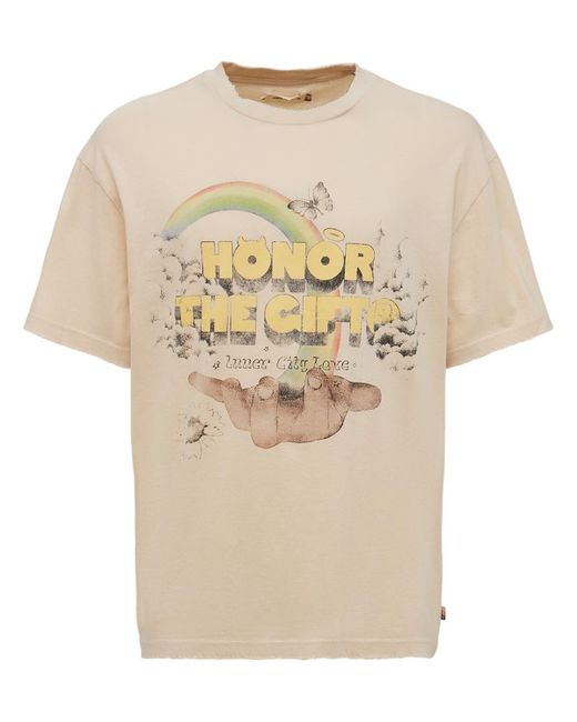 Honor The Gift T-shirt Aus Baumwolle Mit Druck in Natural für Herren