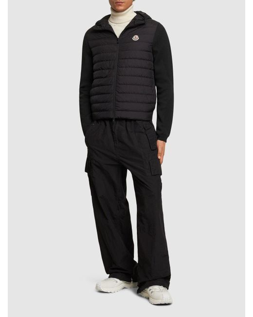 Moncler Black Nylon Zip-up Cardigan Down Jacket for men