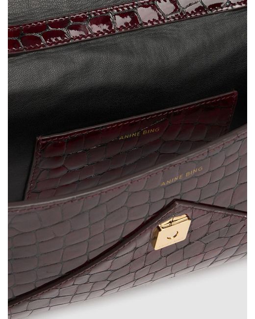 anine-bing-small-elly-embossed-leather-clutch-in-purple-lyst