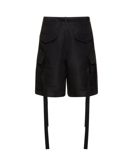 Shorts in twill di nylon di Sacai in Black da Uomo