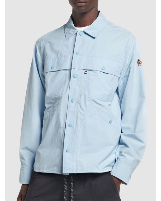 3 MONCLER GRENOBLE Blue Nax Tech Shirt Jacket for men