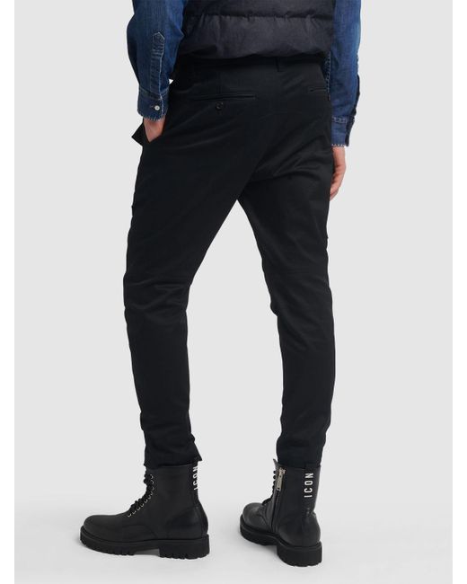 DSquared² Blue Sexy Cargo Stretch Cotton Pants for men
