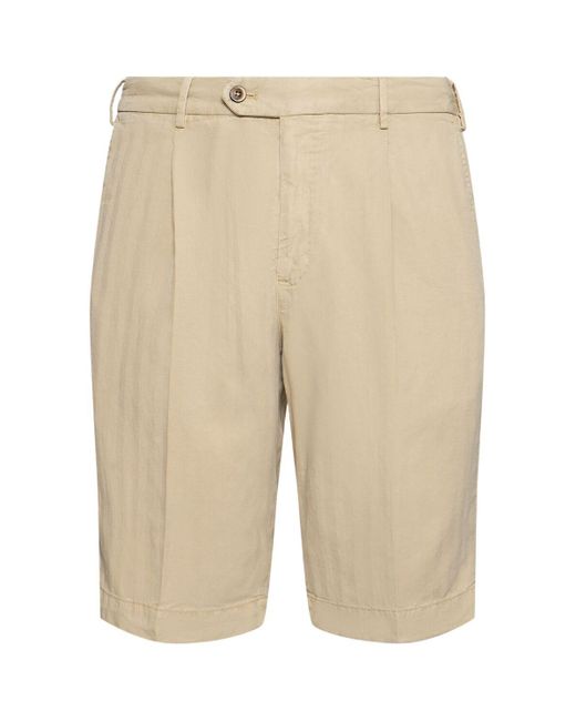 メンズ PT Torino リヨセルブレンドハーフパンツ Natural