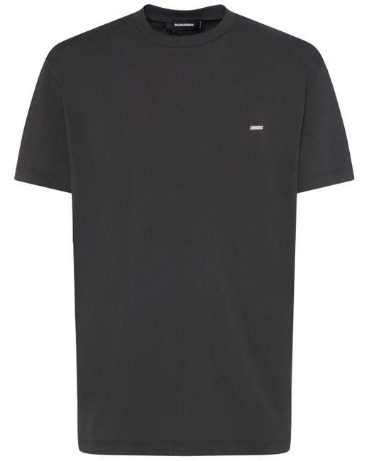 Hombre Camiseta De Algodón Estampado DSquared² de hombre de color Black